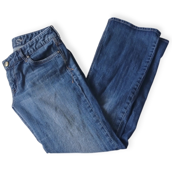 EXPRESS WOMEN'S BOOT STELLA REGULAR FIT LOW RISE BLUE JEANS. SIZE 10R - Picture 1 of 15